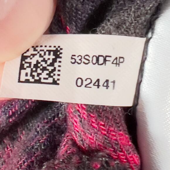 American Eagle Outfitters Button Flannel Shirt Woman S Boyfriend Fit Pink Black - Picture 14 of 15